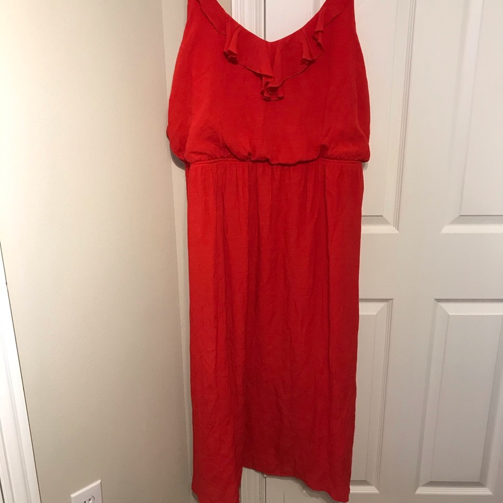 Avenue Red Thick Strap Maxi Summer Dress